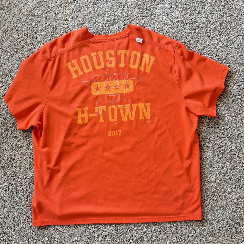 Nike Orange Houston Astros MLB Baseball Statement Game Over T-Shirt Mens 3XL